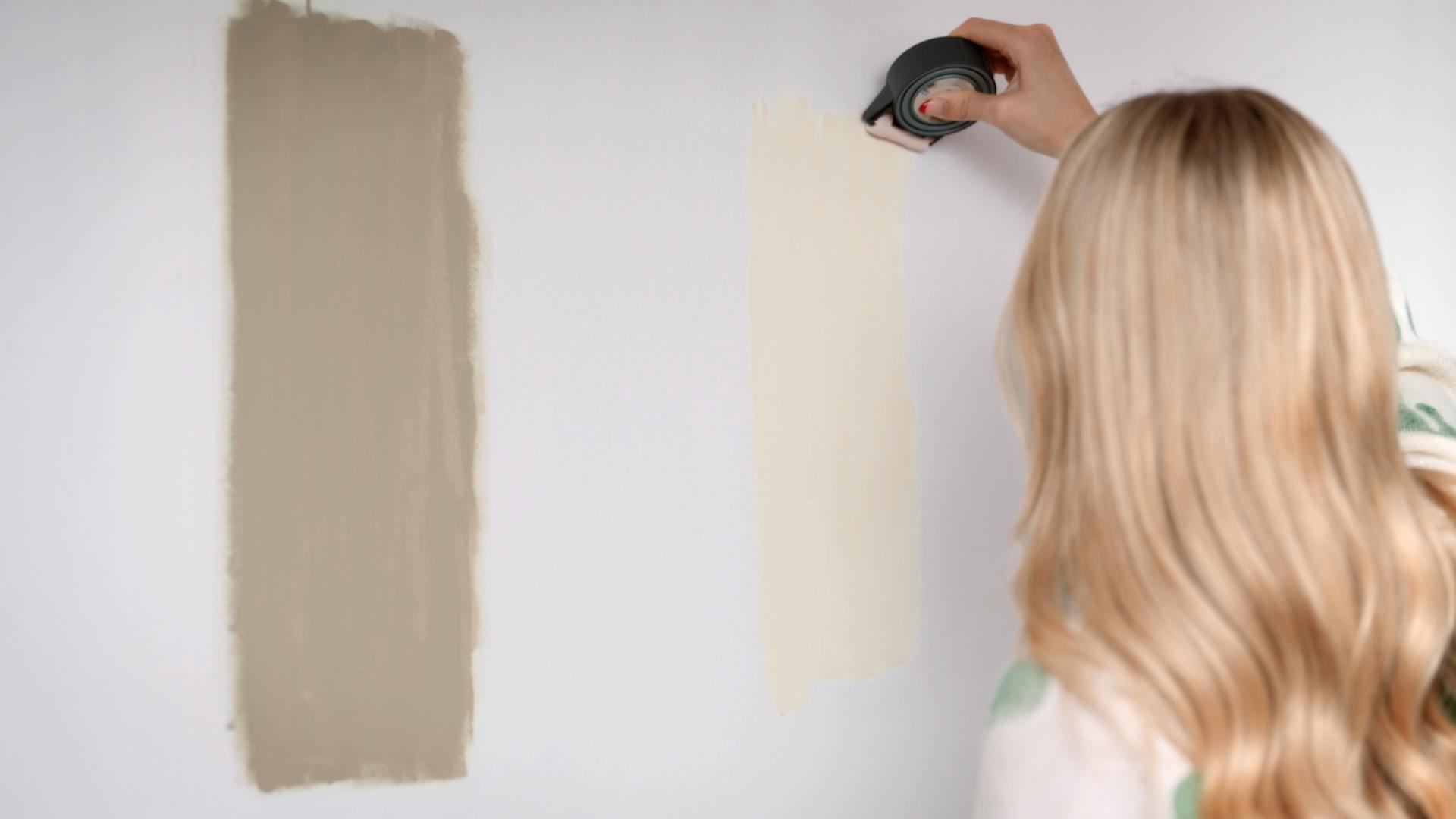 Testing colours on a wall