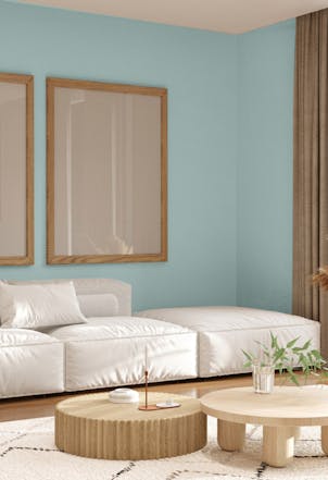 Living room painted in Sea Sprite