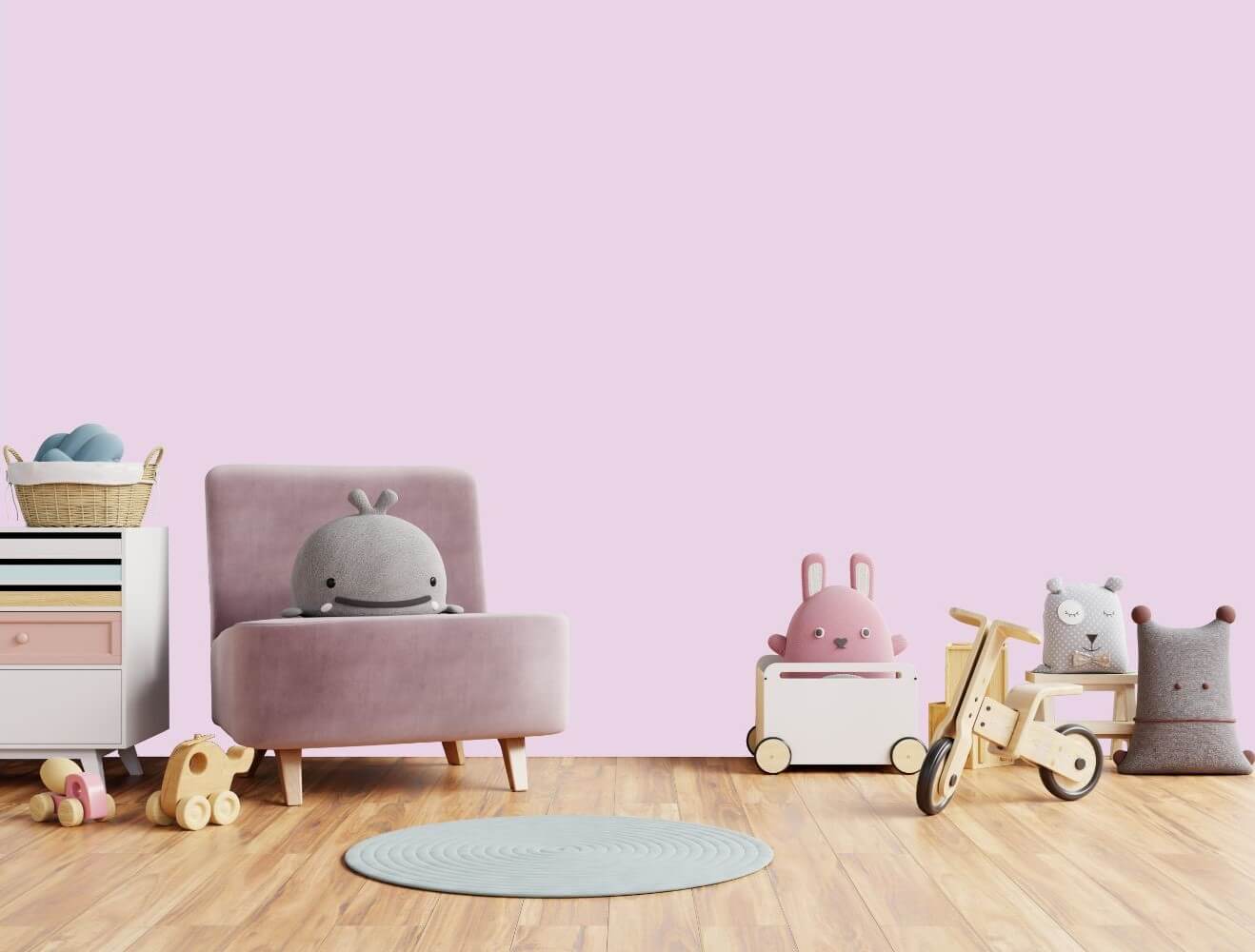 wall painted with a pastel baby pink 
