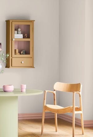 Dining room painted with Johnstone's Peach Pudding
