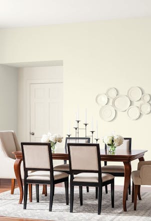 Dining room painted with Johnstone's Harvest Day