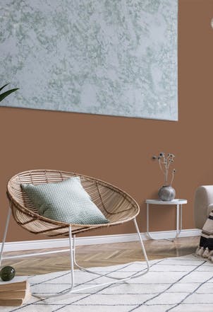 Living room painted with Johnstone's Prairie Fire