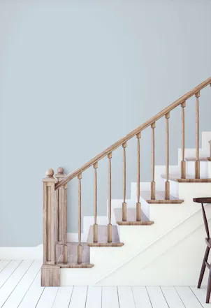 Hallway painted with Johnstone's Twinkle Blue