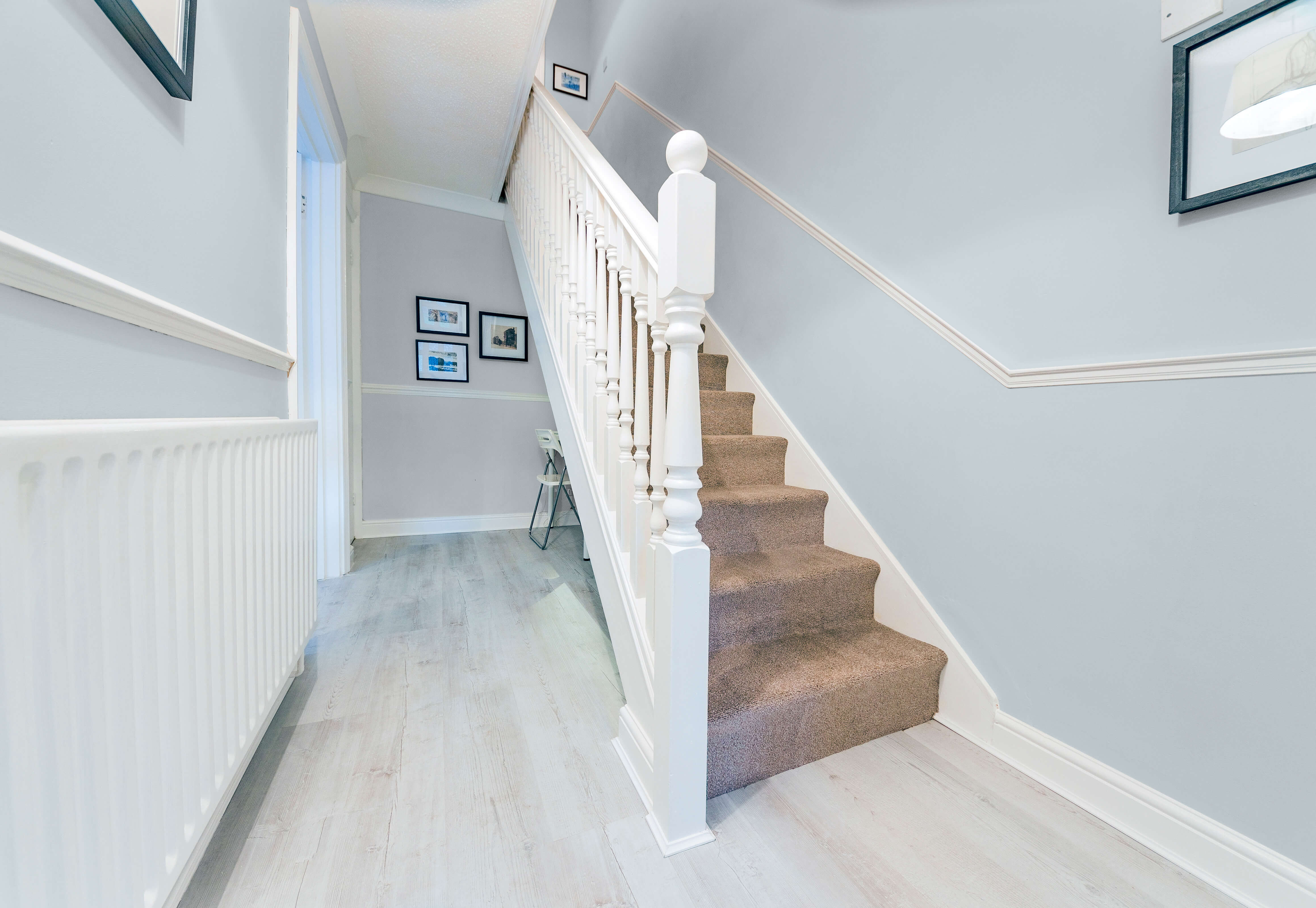 Hallway painted with Johnstone's Billowing Clouds