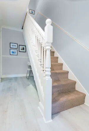 Hallway painted with Johnstone's Billowing Clouds