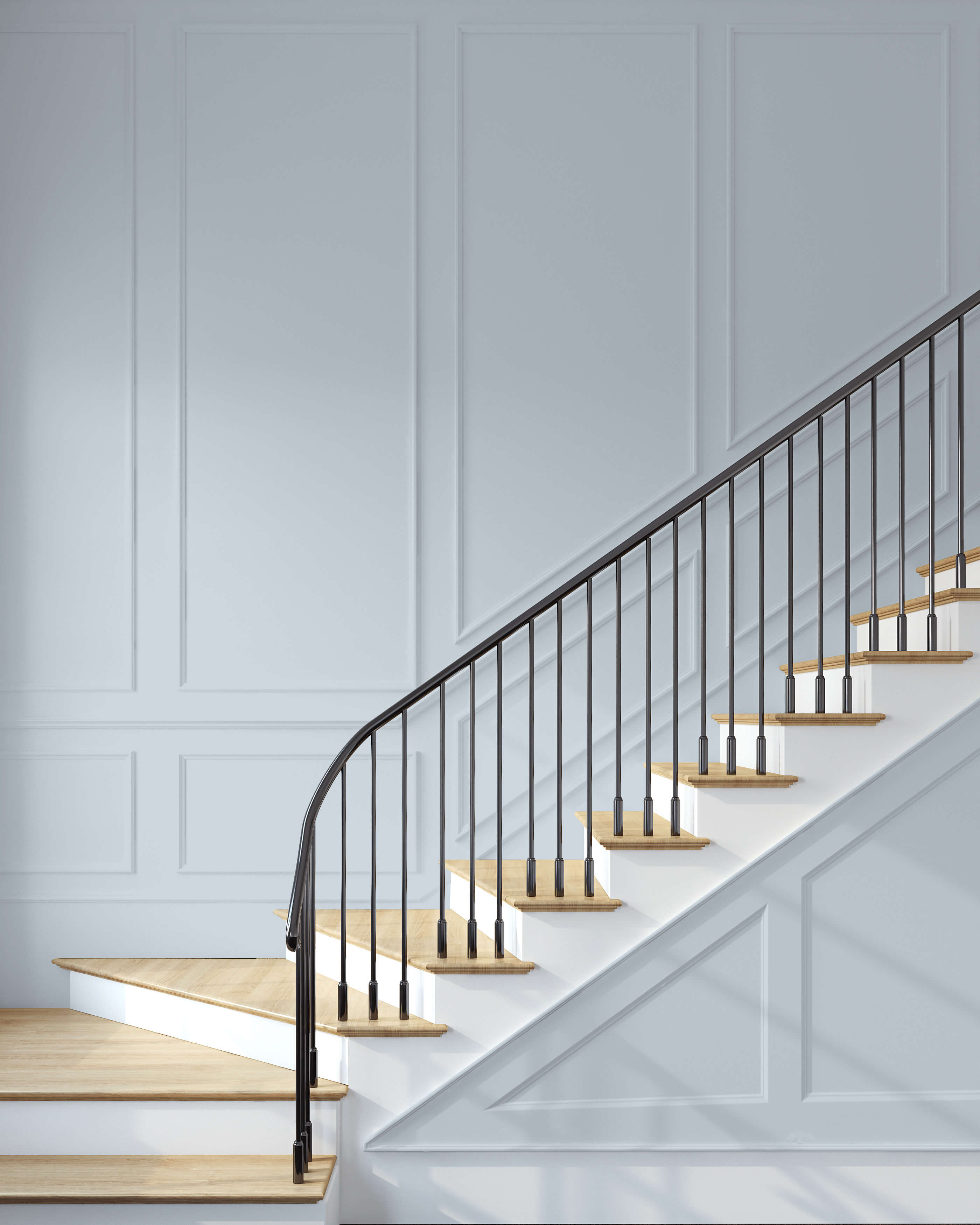 Hallway painted with Johnstone's Aster Petal