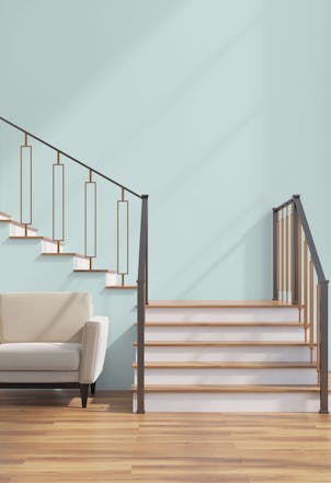Hallway painted with Johnstone's Salinity