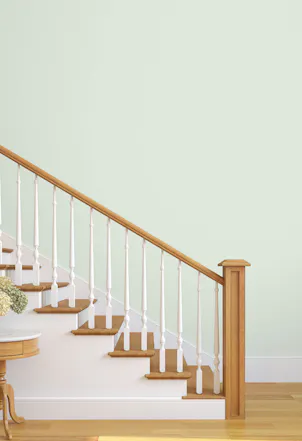 Hallway painted with Johnstone's Hydrangea Floret