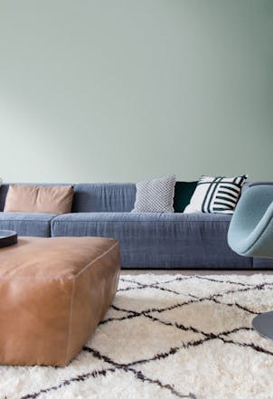 Living room painted in Aquamarine Dream