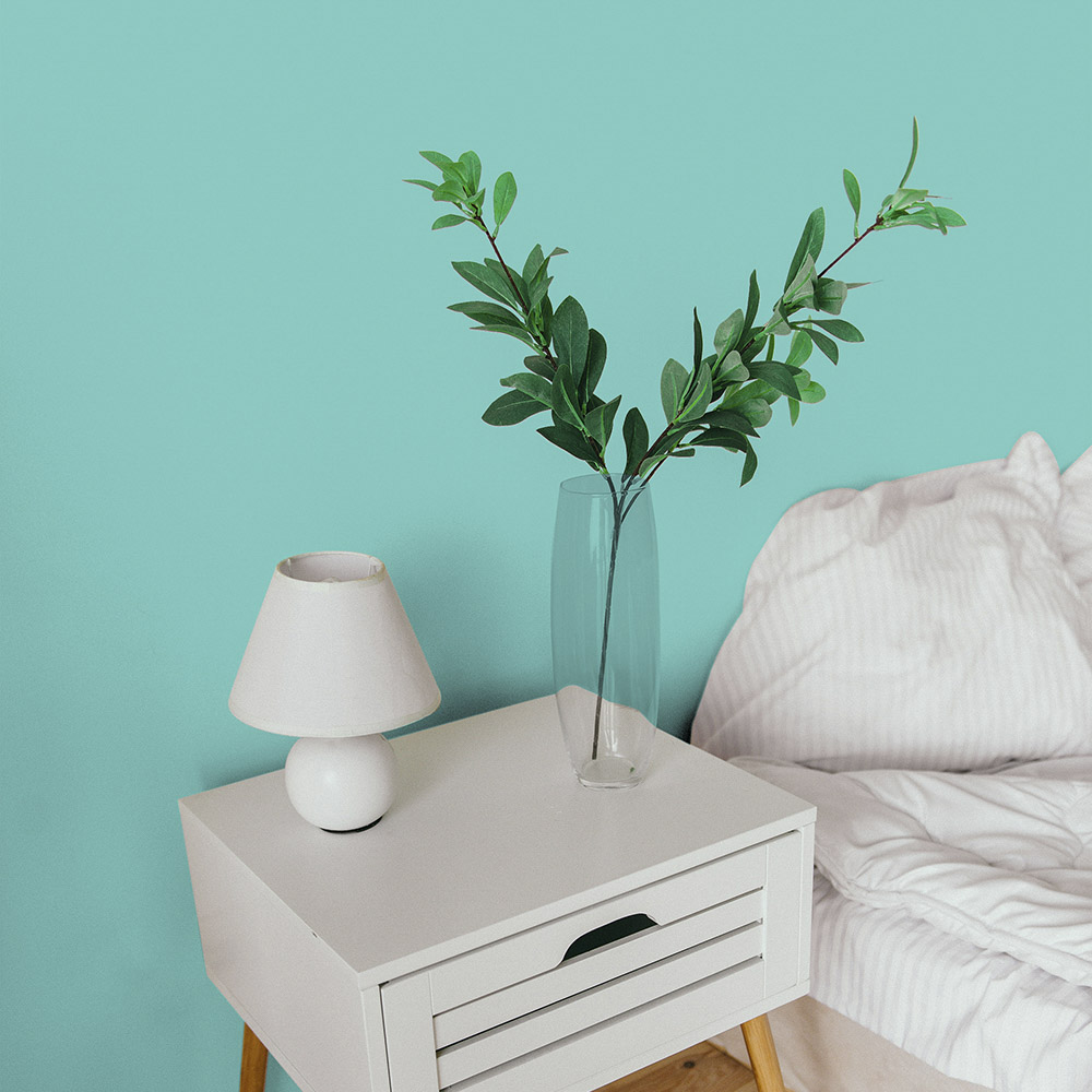 teal  bedroom wall 