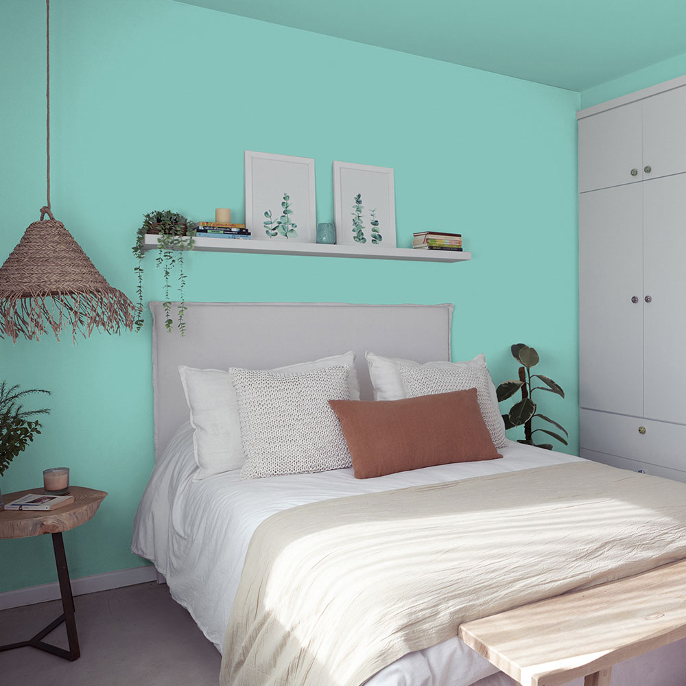 Fresh Seafoam bedroom wall 