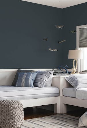 Bedroom painted with Johnstone's Witchcraft