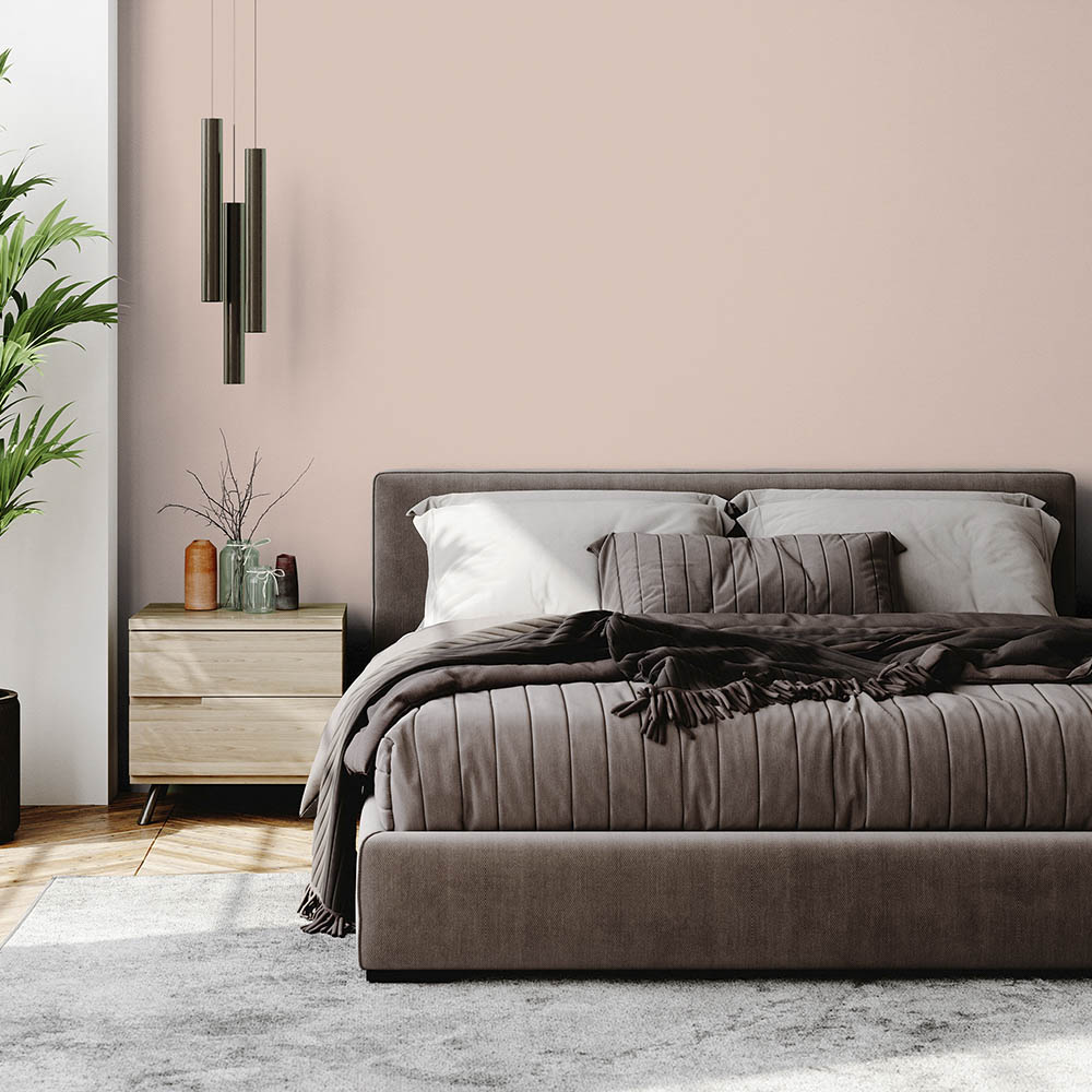 soft orange bedroom wall 