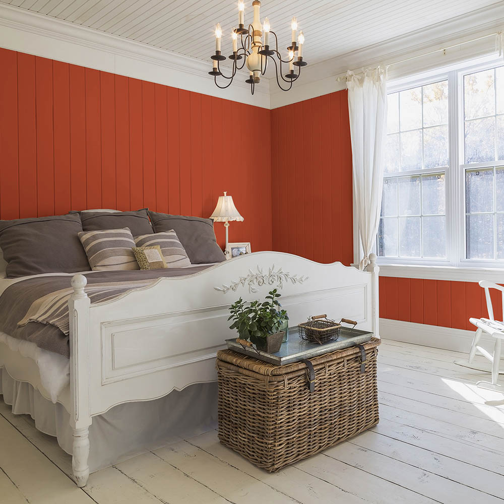 bedroom painted with Cinnamon Stone