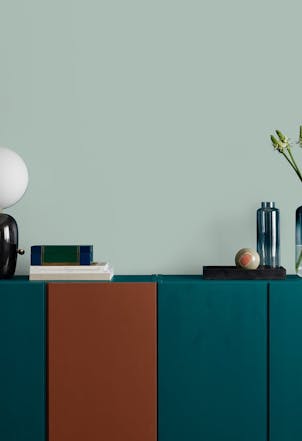 Sideboard and a wall paint with Aquamarine Dream