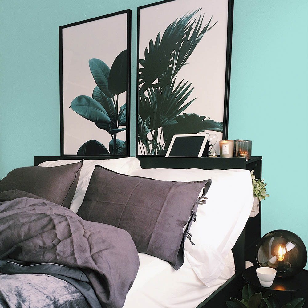 bedroom wall painted with Silent Ripple