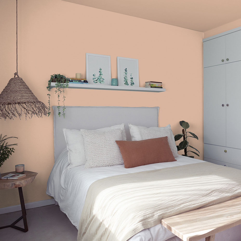 warming orange bedroom wall 