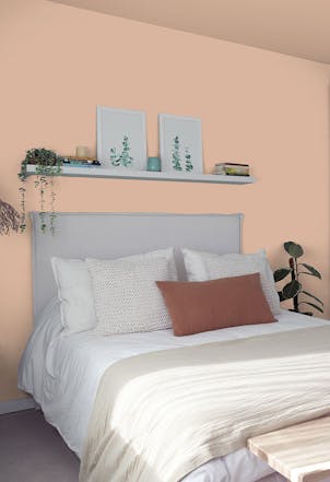 warming orange bedroom wall 