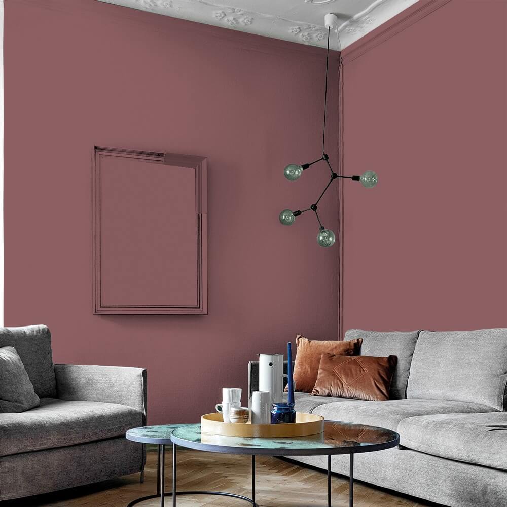 Mauve and deals grey living room