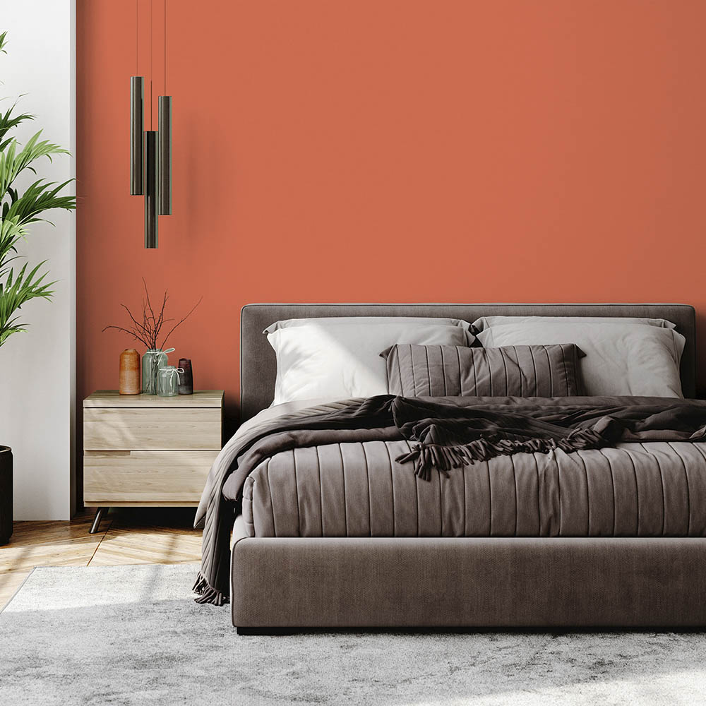 Rustic Pottery orange bedroom wall 