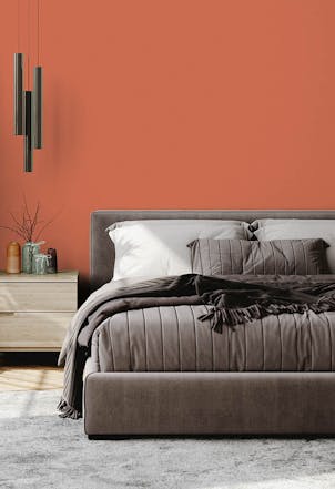 Rustic Pottery orange bedroom wall 
