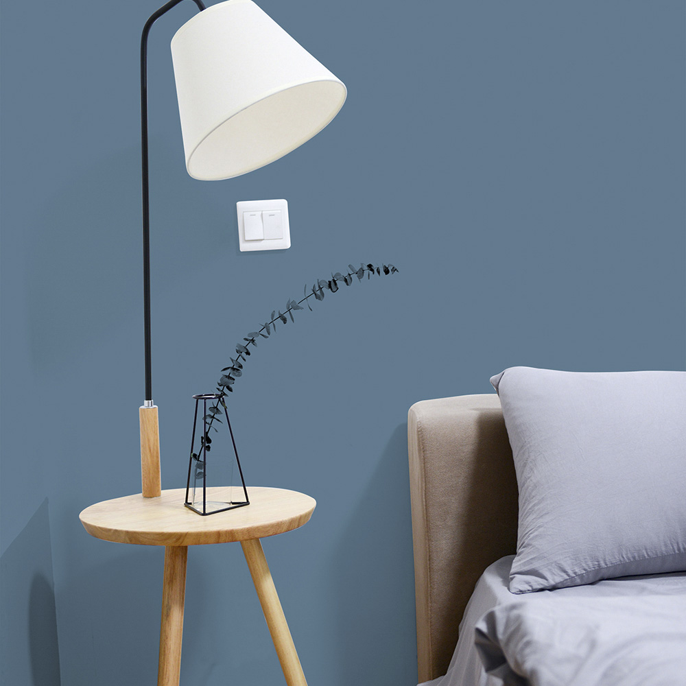 Bedroom painted in Silver Blueberry