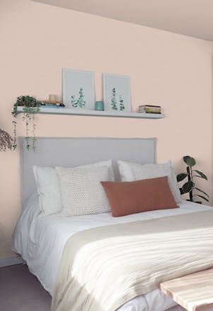 Orange bedroom wall painted with Enchanted Desert