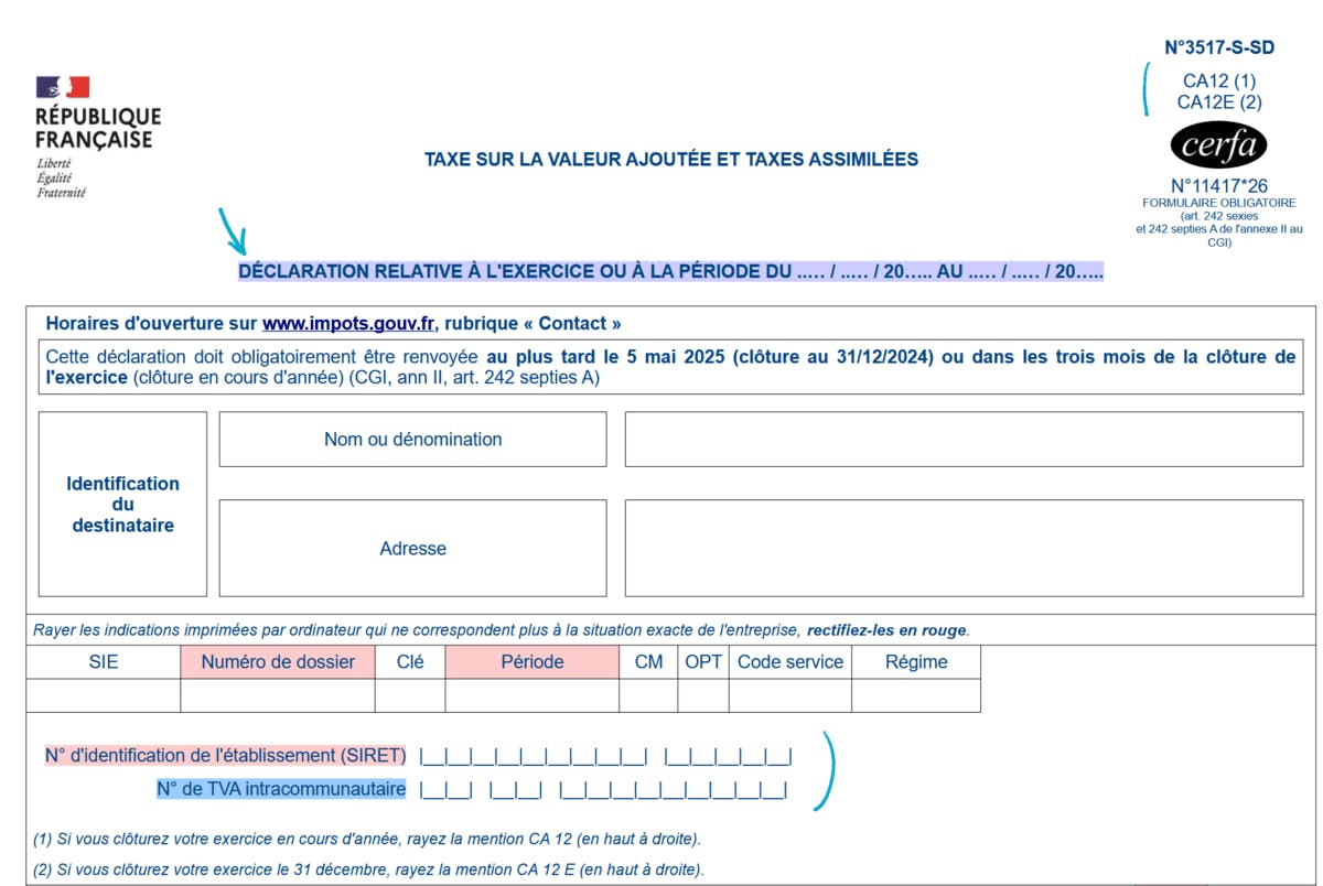 Comment remplir le formulaire CA12 ?