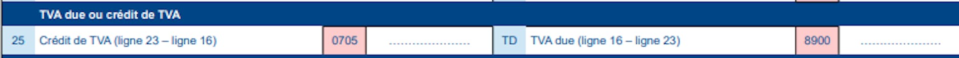 Calcul TVA due et crédit de TVA