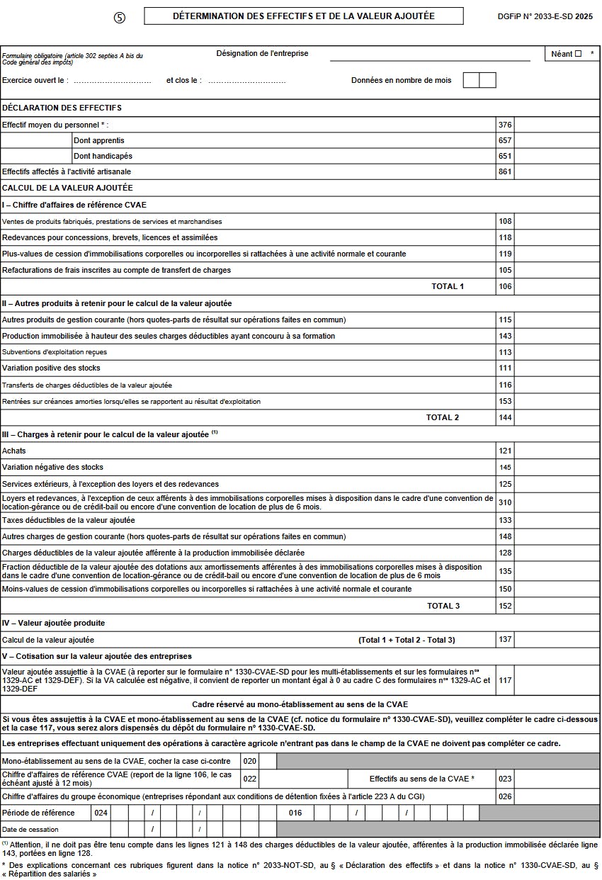 bilan simplifié (déclaration 2033)