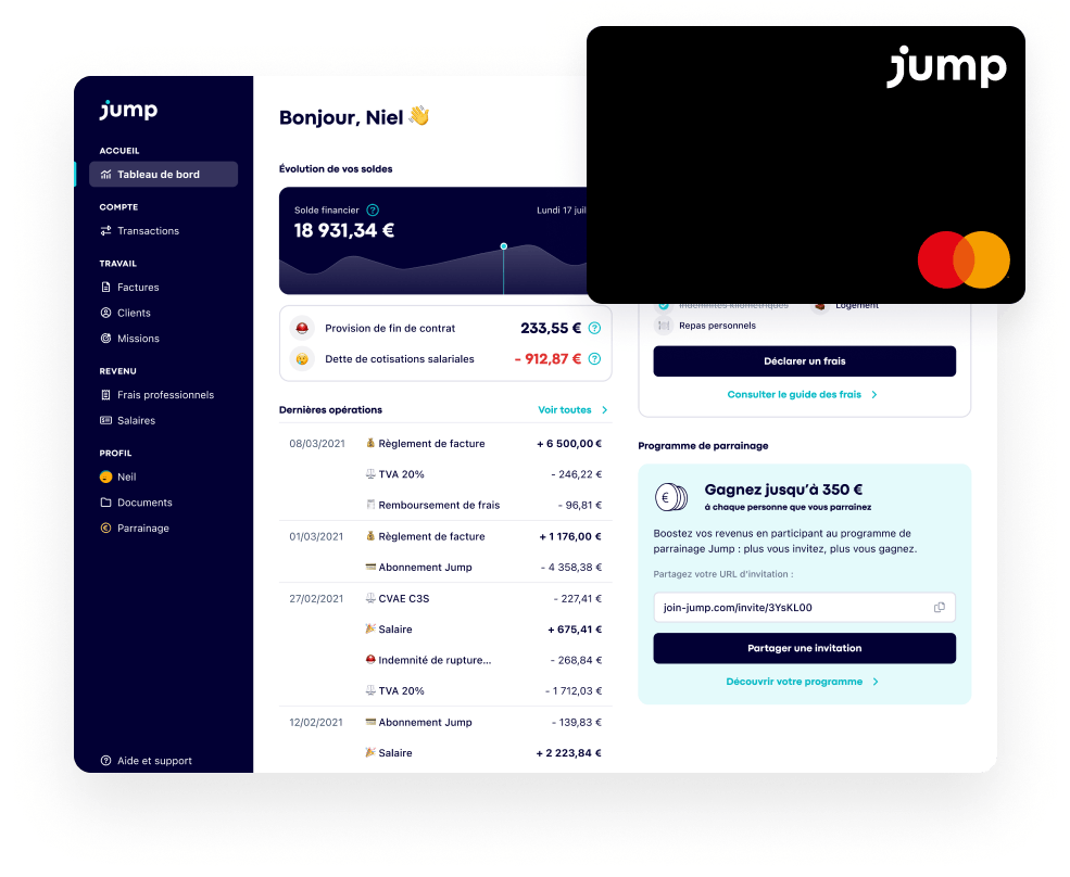 Tableau de bord Jump Micro