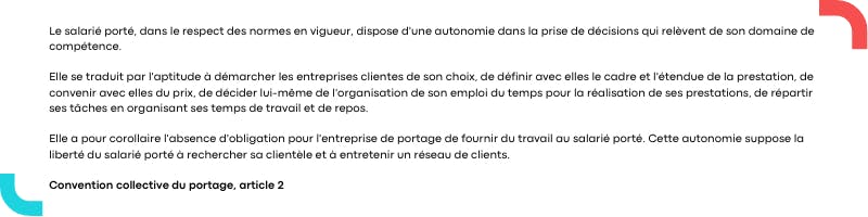 article 2 de la convention collective du portage salarial