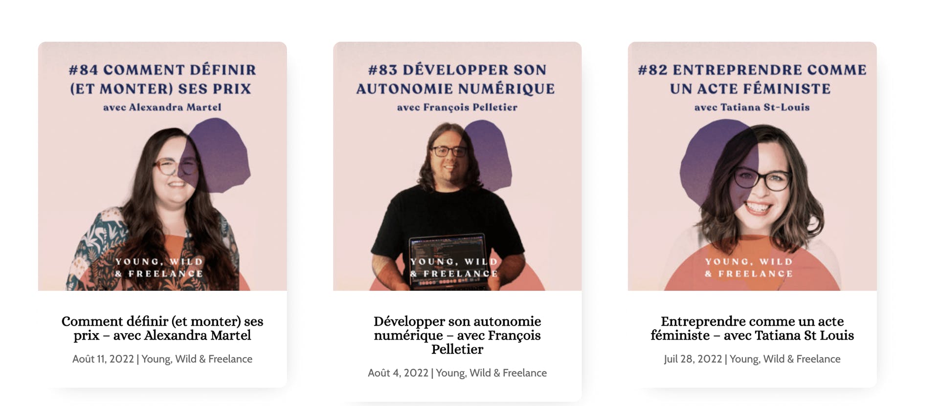 Quelques exemples d'épisodes de Young, Wild & Freelance