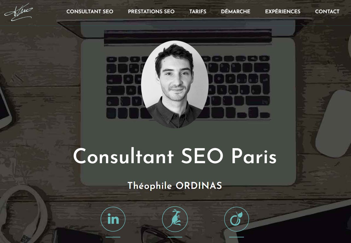 Le site d’un consultant SEO remontant sur la recherche “consultant SEO paris”