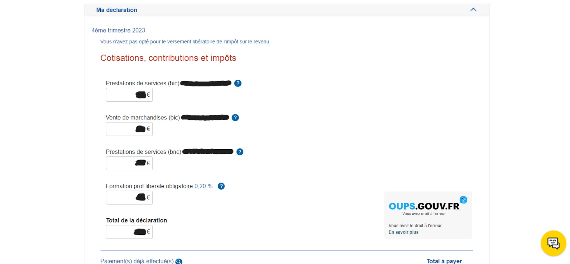 Remplir sa déclaration de chiffre d'affaires de micro-entrepreneur sur le site de l'Urssaf 