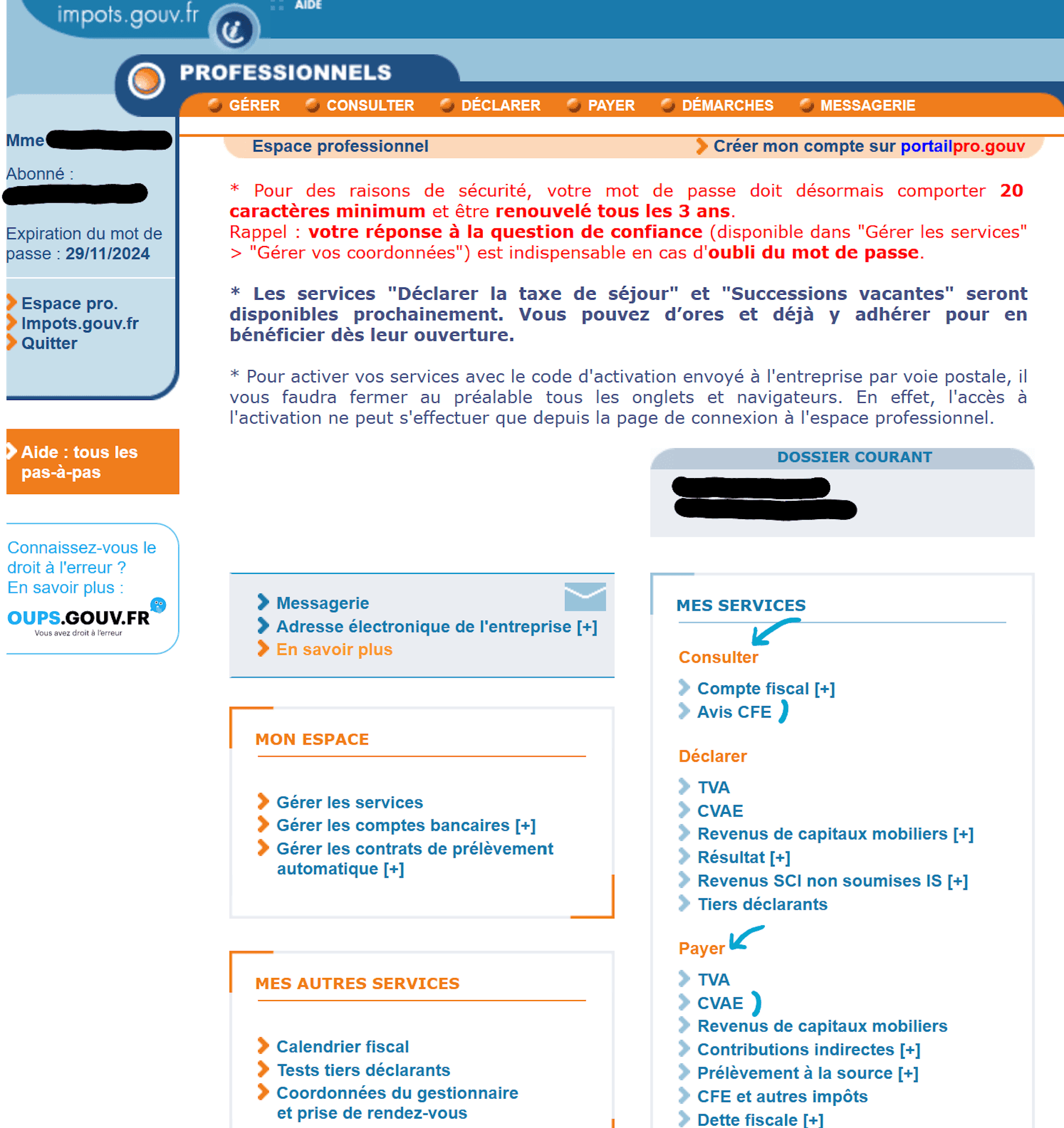 Consulter et payer son avis CFE sur son espace professionnel en ligne quand on est micro-entrepreneur 