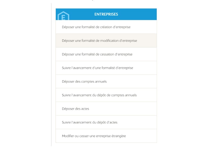 Déposer une formalité de modification d'entreprise sur le guichet unique de l'INPI
