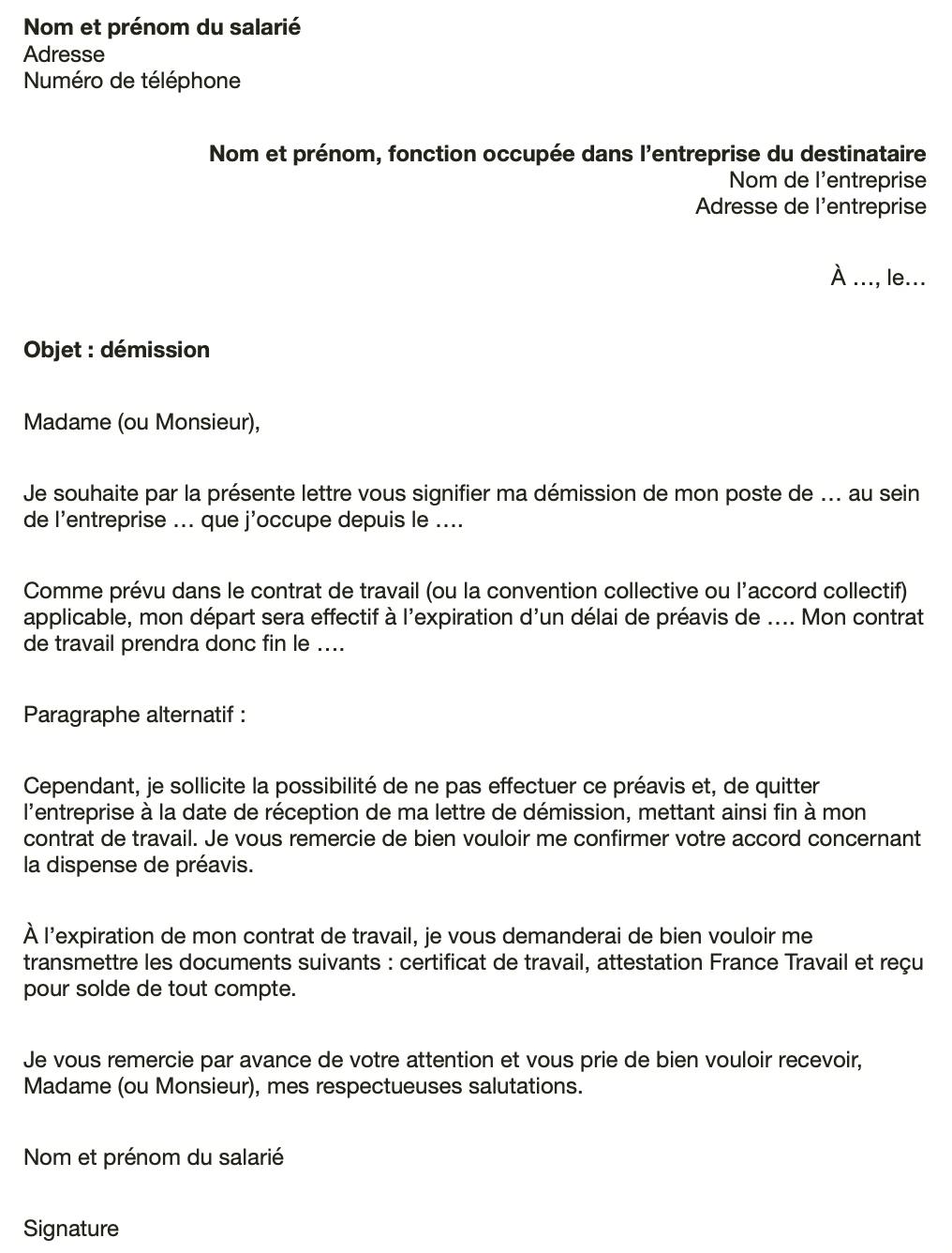 lettre de démission pendant arrêt maladie