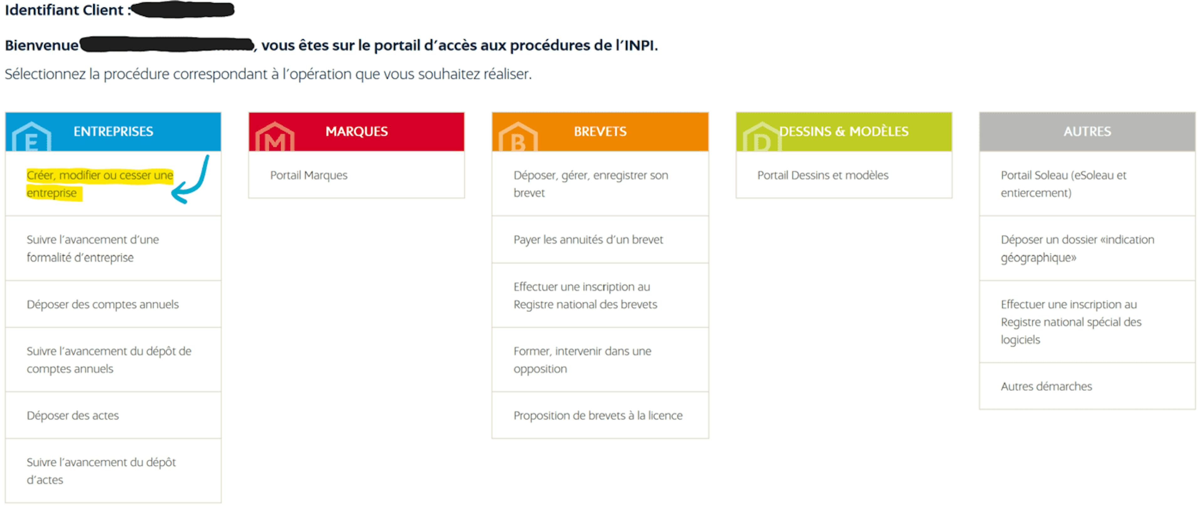 Formalité de cessation d'activité d'auto-entrepreneur sur le guichet unique de l'INPI