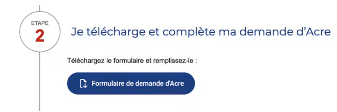téléchargement formulaire ACRE