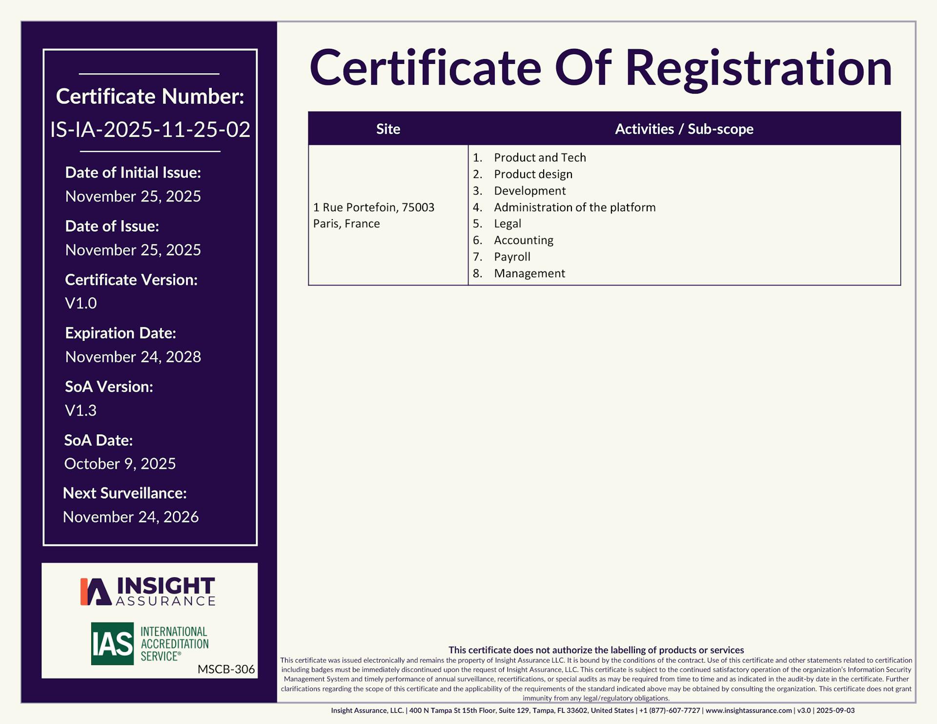 certificate or registration 2