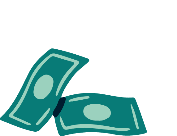 Illustration of two dollar bills