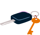 car and house key illustration