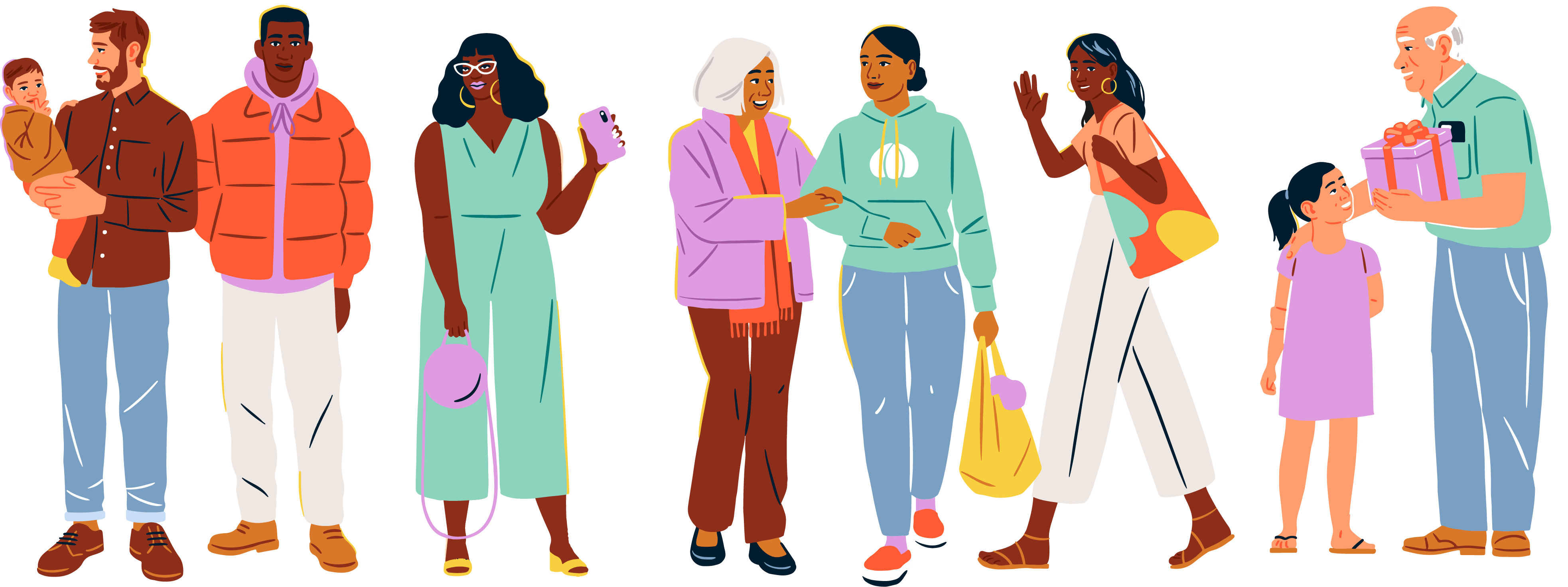 Illustration of a variety of people