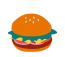 burger illustration with toppings