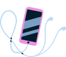 iphone with headphones illustration