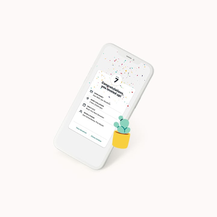 Screenshot of Parachute app level up screen.