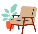illustration chair and plant