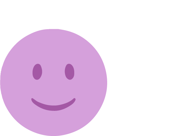 Illustration of a purple smiley face