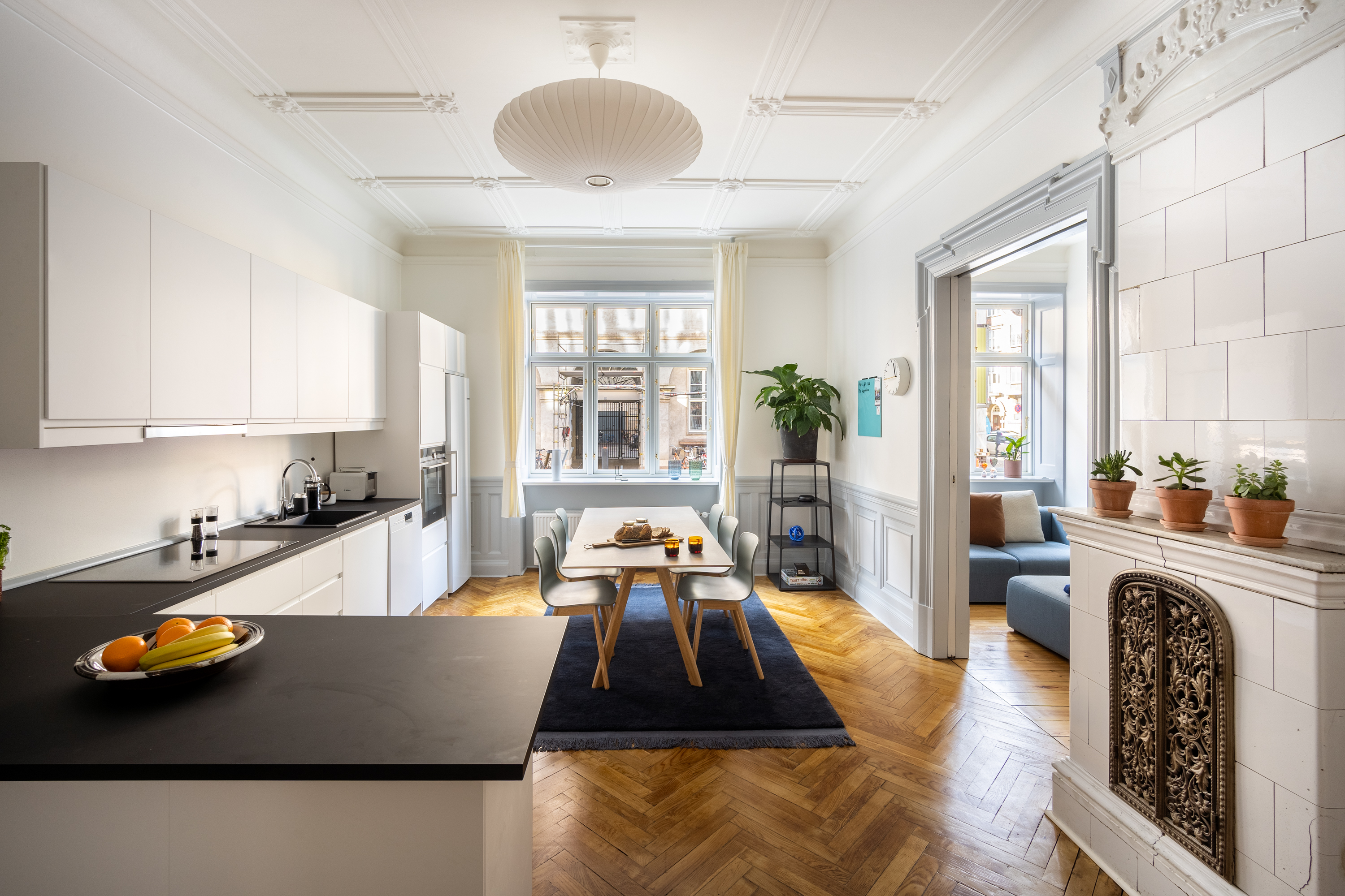 Communal kitchen in a LifeX coliving apartment
